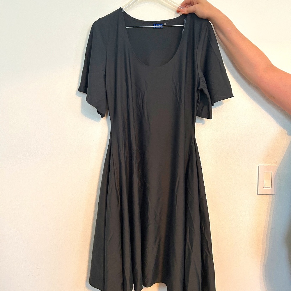 Elhoffer Essentials plus size 3X Black Midi Dress